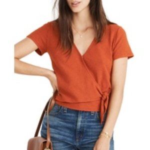 Texture & Thread Wrap-Tie Top